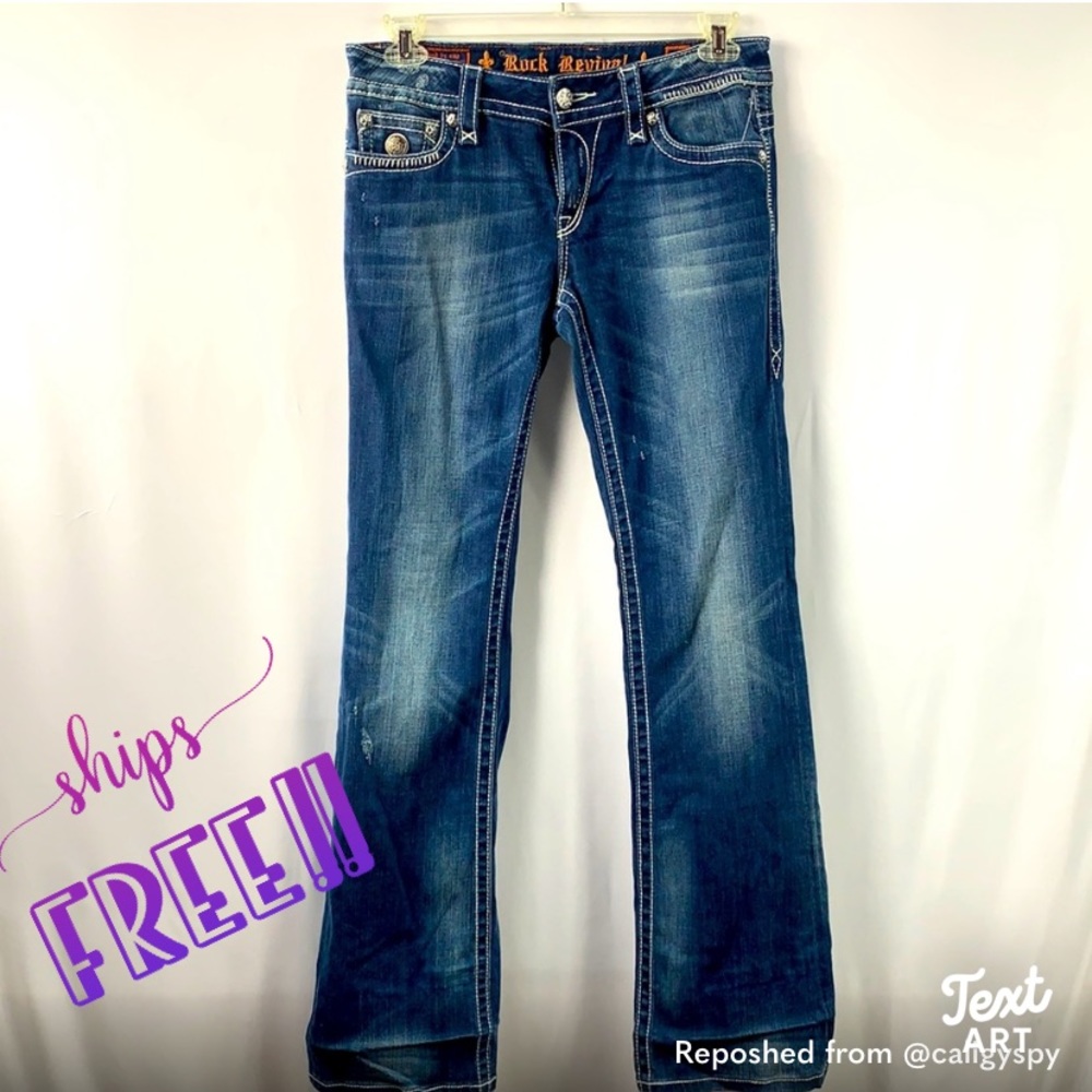 Rock Revival Jen Distressed Women’s Jeans Size 31